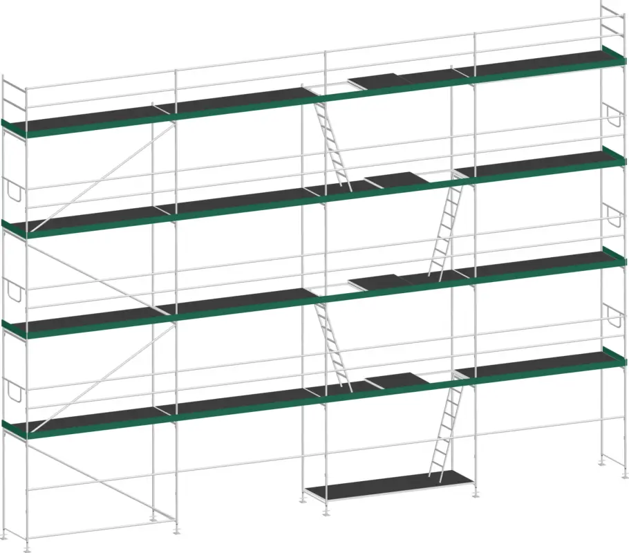 Knallerangebot MJ Gerüst UNI 70 Stahl mit Holzboden 102 m² - 10,00 x 10,20 m