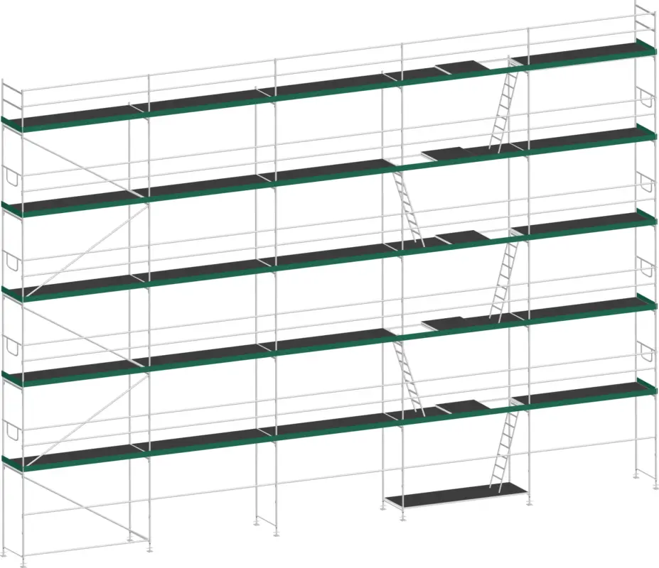 MJ Gerüst UNI 70 Stahl mit Holzboden 152 m² - 12,50 x 12,20 m Sonderaktion