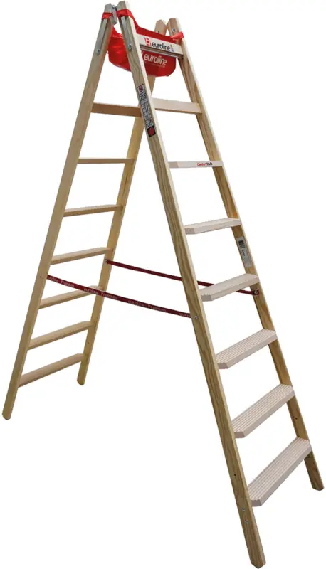 Finale Aktion euroline Comfort Stehleiter Holz 2x8 Stufen hawego PLUS