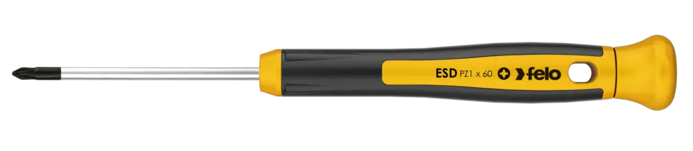 Markenware Felo Präzisionsschraubendreher ESD 251 Kreuzschlitz PZ 1 x 60 mm