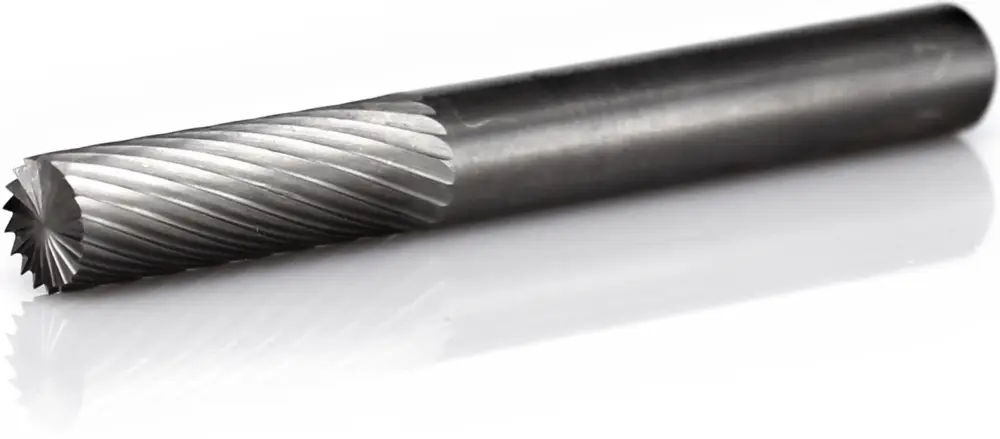 Zertifiziert procut Hartmetallfrässtift -lange Ausführung Zylinderform mit Stirnverzahnung ZYA-S A60618-2E-150 mm