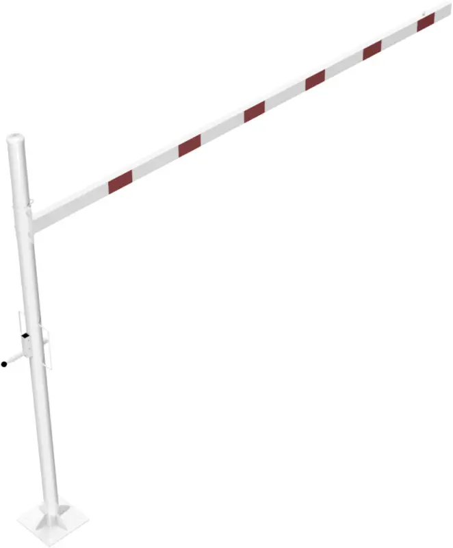 Kracherpreis Schake Höhenbegrenzer variabel - 1 Drehpfosten Stahl ODV Ø 102 mm weiß rot - 4000 mm