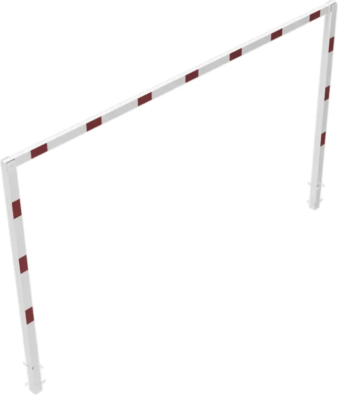 Highlight Schake Höhenbegrenzer feststehend - 2 Standpfosten Stahl OE 100 x 100 mm weiß rot - 5000 mm
