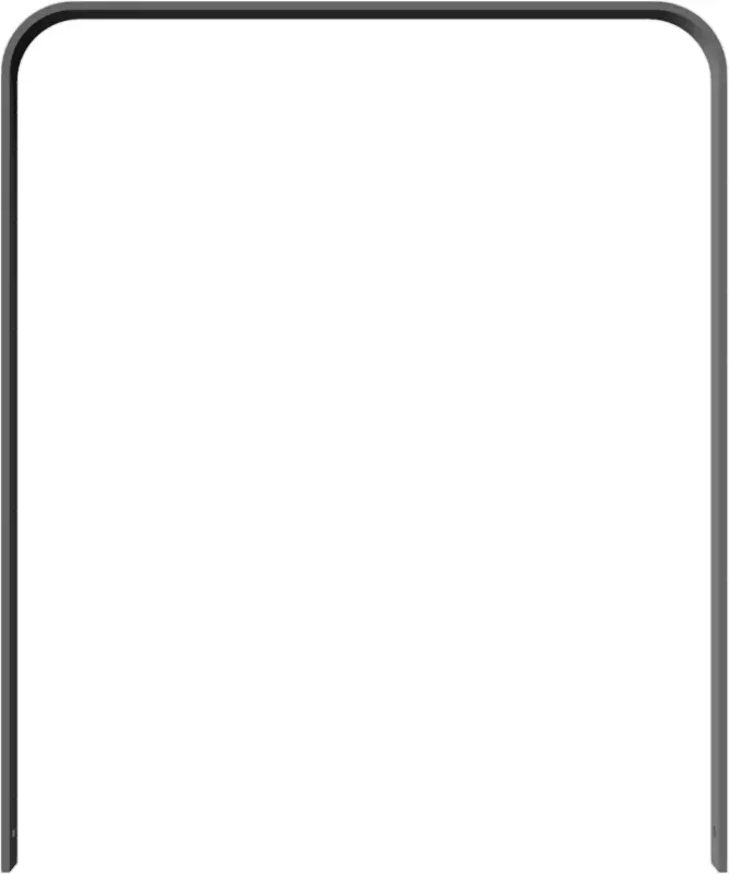 Sale Schake Anlehnbügel Flachstahl gebogen OE 50 x 12 mm schwarzbraun - 1000 x 1200 mm