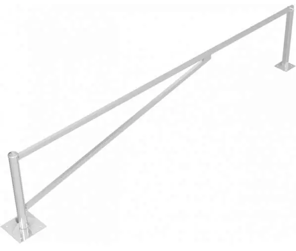 Versand Am Gleichen Tag Schake Drehschranke mit 2 Auflagestützen - Schrankenbaum 60 x 40 mm ODV verzinkt - 4500 mm