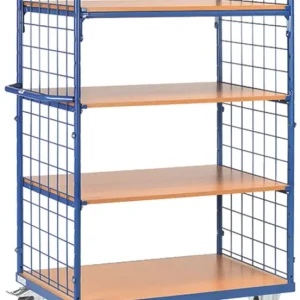 Fetra Doppelstirnwand-Etagenwagen DG mit vier Böden 1200 x 800 mm Neue Kollektion