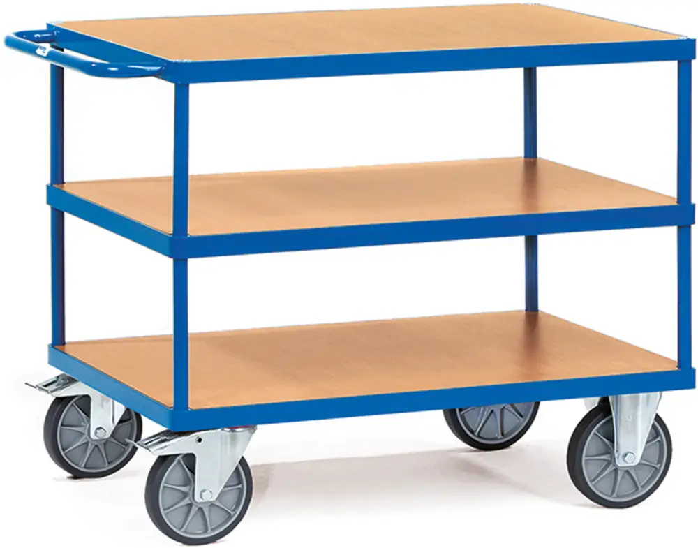 Preiswert Fetra Tischwagen schwer mit drei Holzplattformen 1000 x 600 mm