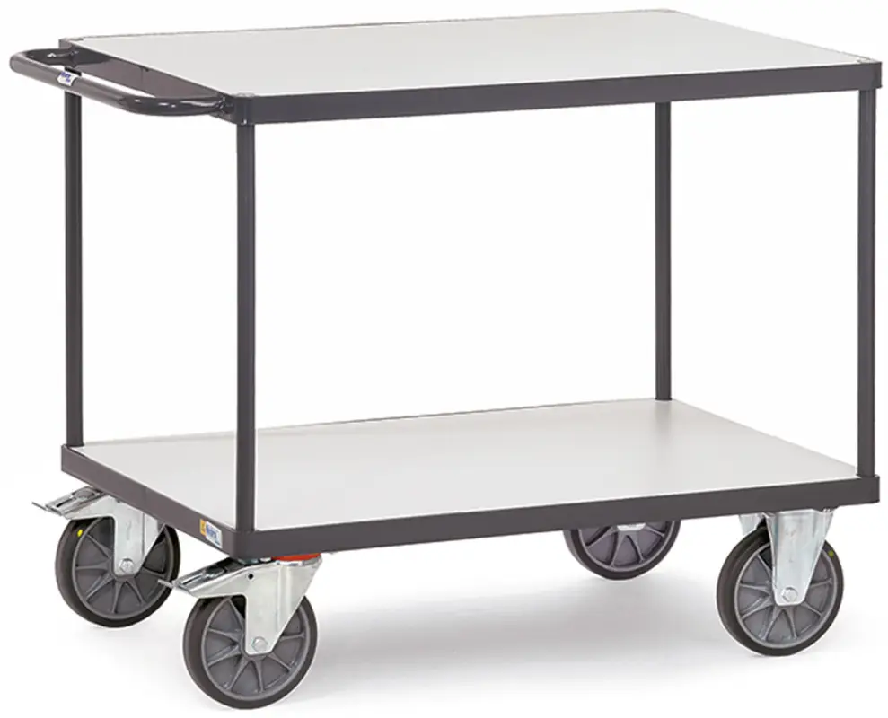 Solange Der Vorrat Reicht Fetra Tischwagen ESD mit zwei Holzplattformen 1200 x 800 mm