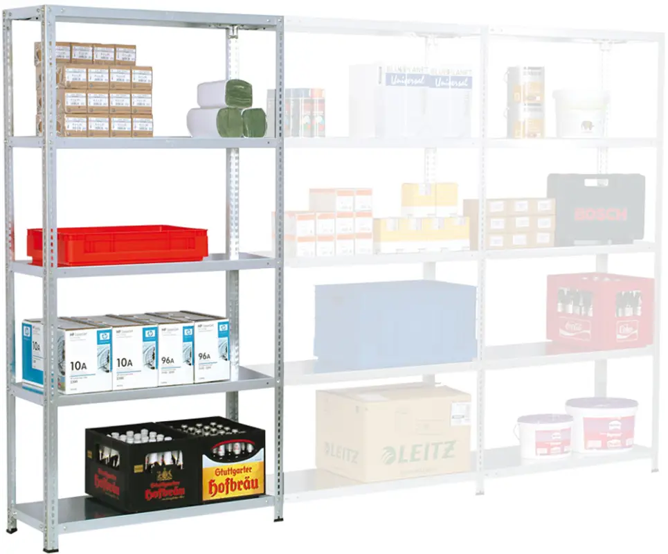 Markenware Regalwerk RUDI Schraubregal 150 6 Grundfeld 2500 x 875 x 300 mm