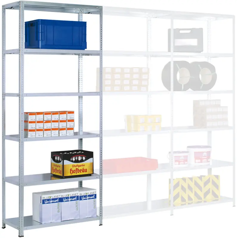 Highlight Regalwerk RUDI Schraubregal 350 5 Grundfeld 2000 x 1285 x 400 mm