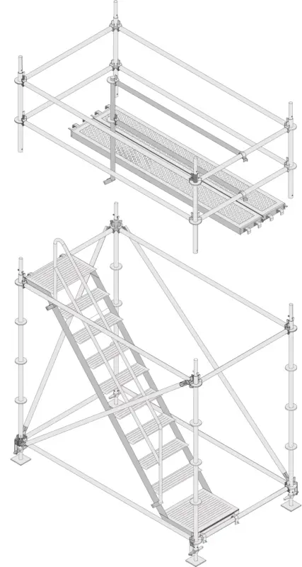 Sonderangebot Layher Allround Modultreppenturm Anfangs- Endmodul