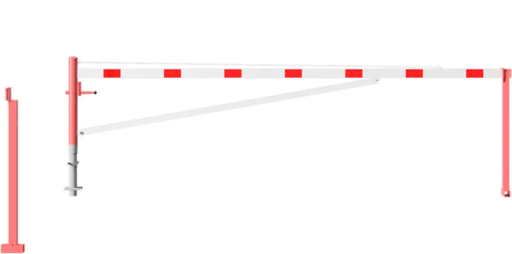 Preisknaller Schake Drehschranke mit Auflagestütze - Schrankenbaum 100 x 50 mm OEV weiß rot - 5000 mm