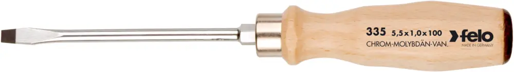 Sofort Bestellen Felo Schraubendreher Holz 335 Schlitz SL 7,0 x 1,2 x 125 mm