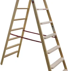 Billig euroline Comfort-Stufenstehleiter Holz 2x8