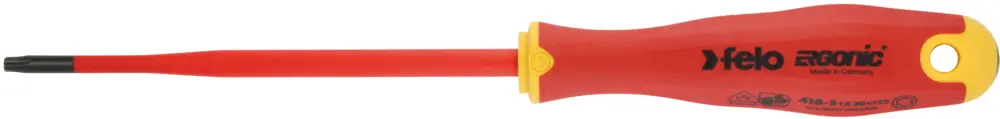 Geprüft Felo Schraubendreher ERGONIC VDE E-Slim 418 Torx T 20 x 125 mm