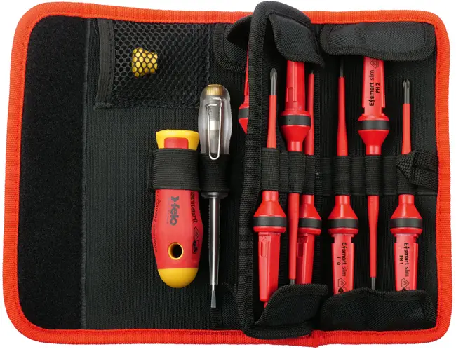 Felo Schraubendreher Werkzeugtasche 12-teilig E-smart slim VDE 063 SL PH PZ T Ausverkauf