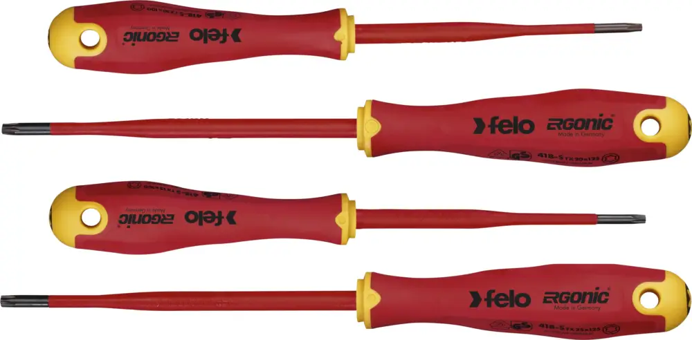 Felo Schraubendreher Satz 4-teilig ERGONIC VDE E-Slim 417 Torx T 10 - T 25 Top-Seller