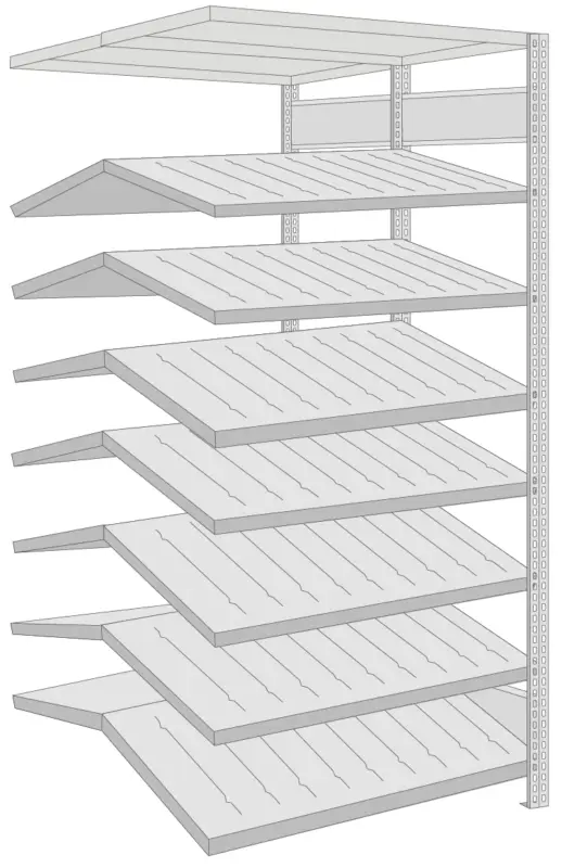 Echt Regalwerk BERT Kanban-Regal doppelseitig Anbaufeld 2000 x 1005 x 500 mm