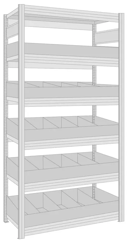Regalwerk BERT Kleinteileregal 250 mit Schüttensets Grundfeld 2000 x 1695 x 600 mm Bestseller