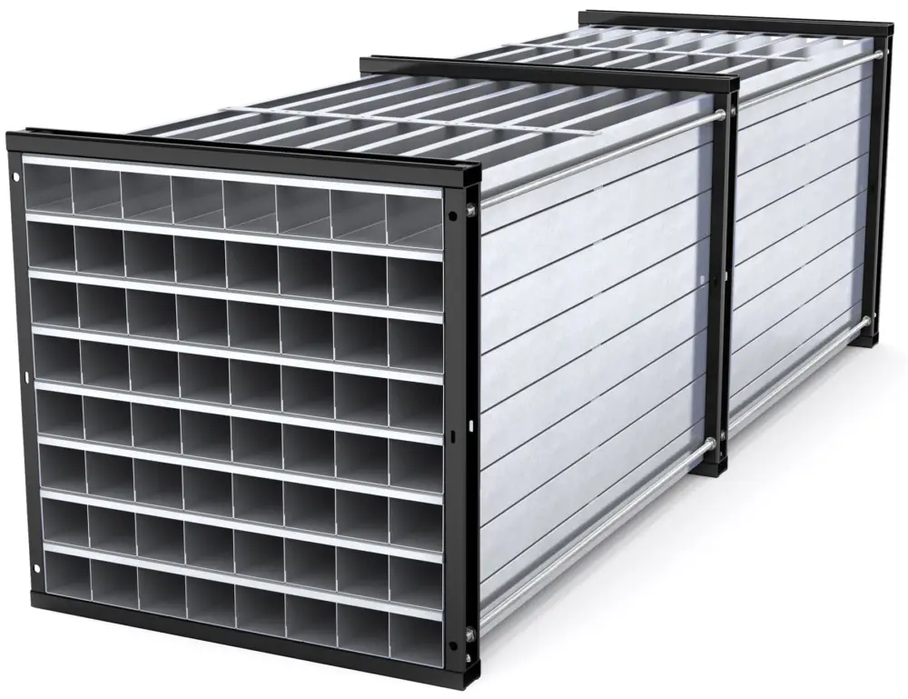 Geprüft RR Industrietechnik Wabenregal RWR 64-3 - RAL 3000