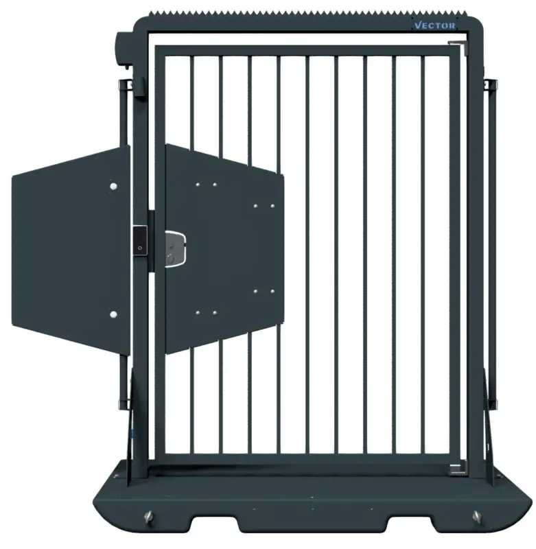 Heißes Angebot Schake Vector V-Door tiefschwarz - Knauf - lokale einseitige Zutrittskontrolle - Bauzaunmodul