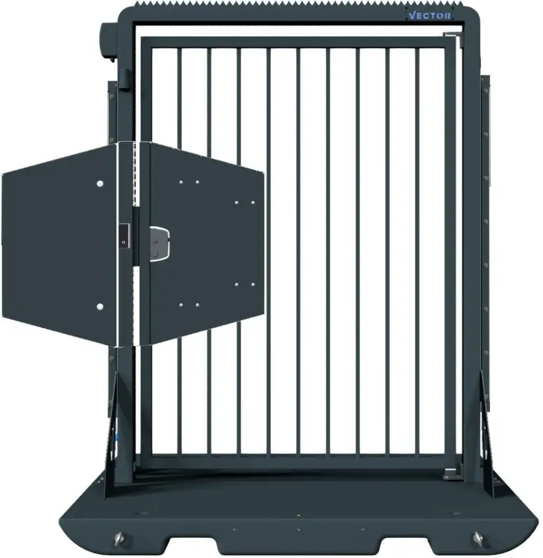 Sofort Bestellen Schake Vector V-Door tiefschwarz - Knauf - lokale einseitige Zutrittskontrolle - Doppelstabzaunmodul