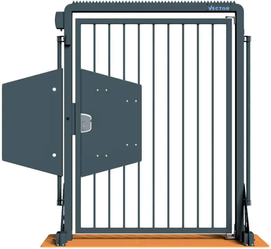 Schake Vector V-Door-Steelplate tiefschwarz - Fluchttür - Bauzaunmodul Kracherpreis