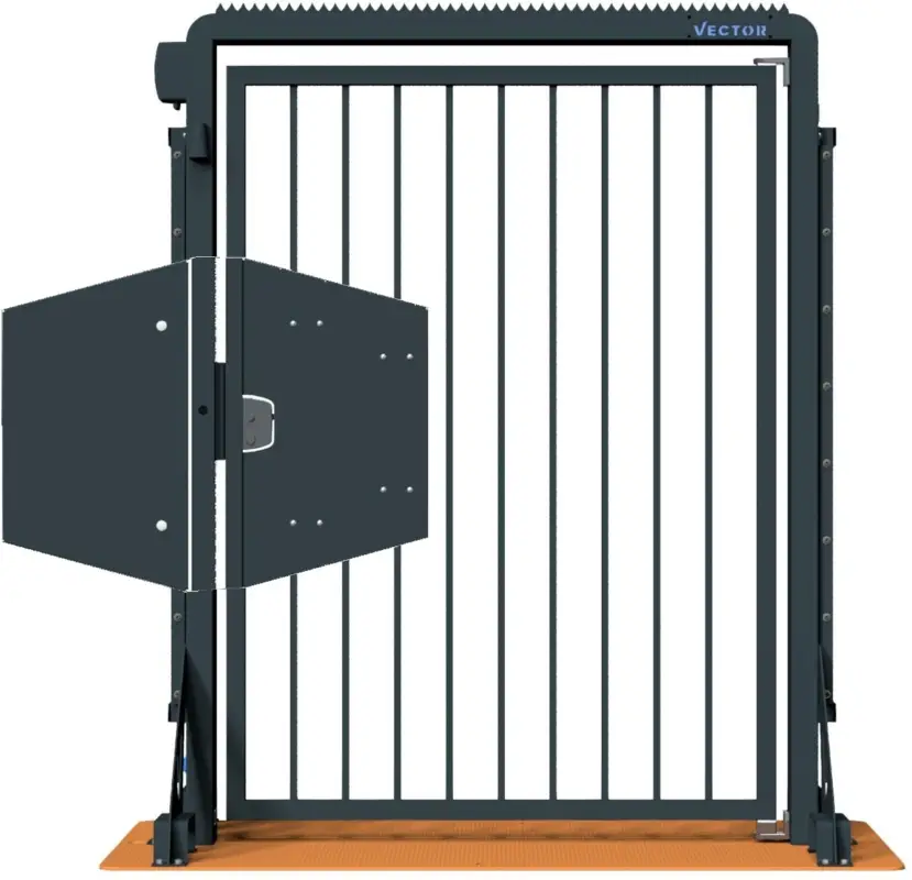 Nur Heute Schake Vector V-Door-Steelplate tiefschwarz - Fluchttür - Doppelstabzaunmodul