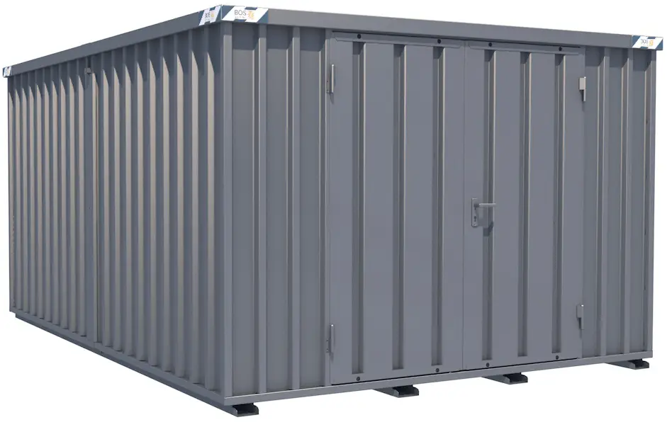 BOS Container Combination 3100 x 4200 x 2100 mm - 2-flügelige Tür auf 3 m Seite Zertifiziert