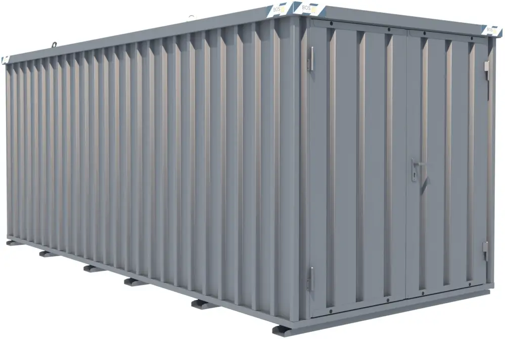 Bestseller BOS Schnellbaucontainer 5100 x 2100 x 2100 mm - 2-flügelige Tür auf 2 m Seite