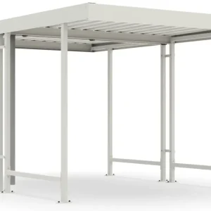 Begrenztes Angebot WSM Überdachung Leipzig doppelseitig - L42 Grundeinheit Bausatz - RAL 9002