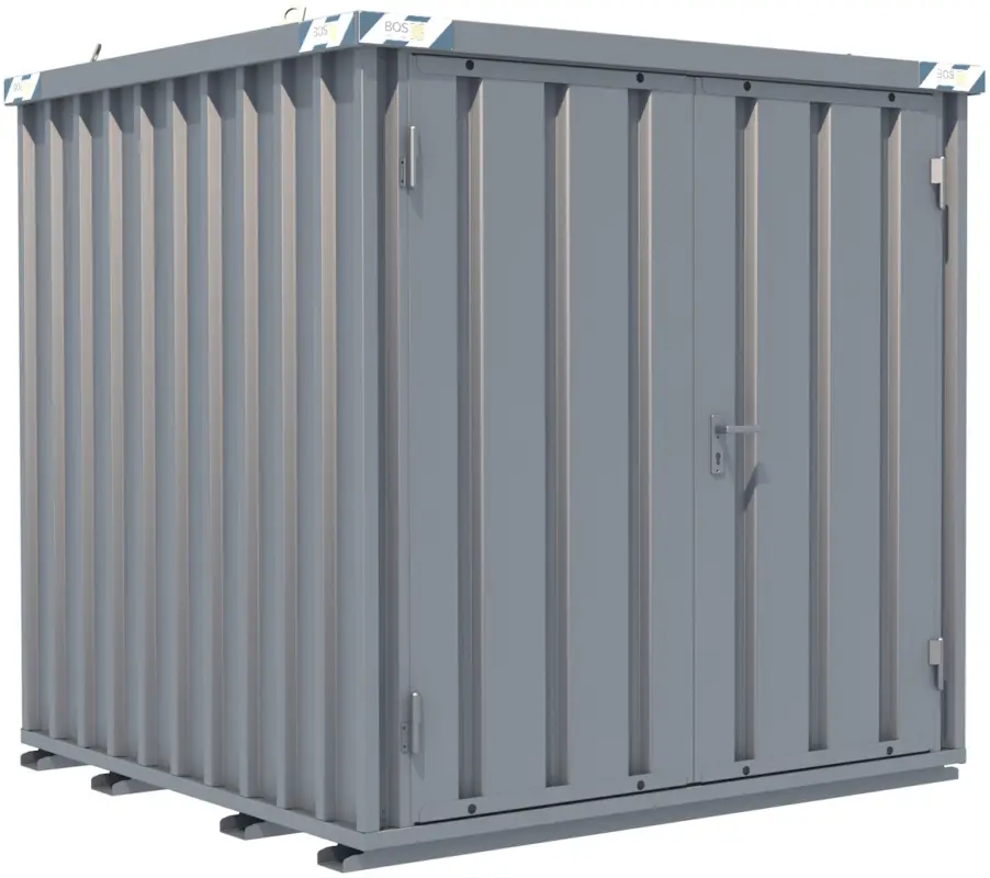 Schnäppchen BOS Schnellbaucontainer 2100 x 2100 x 2100 mm - 2-flügelige Tür auf 2 m Seite