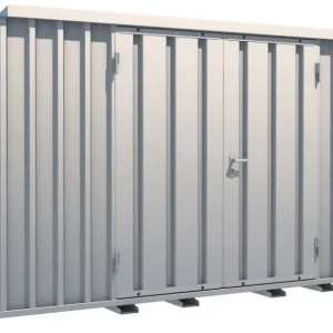 Zertifiziert BOS Schnellbaucontainer 4100 x 2100 x 2100 mm - 2-flügelige Tür auf 4 m Seite