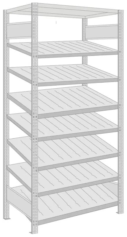 Regalwerk BERT Kanban-Regal einseitig Grundfeld 2000 x 1005 x 800 mm Meistverkauft