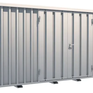 BOS Schnellbaucontainer 5100 x 2100 x 2100 mm - 2-flügelige Tür auf 5 m Seite Preisreduziert