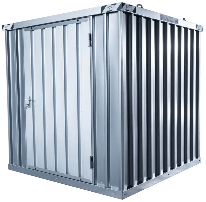 BOS Materialcontainer 2100 x 2100 x 2080 mm - 1-flügelige Tür auf 2 m Seite Preiswert