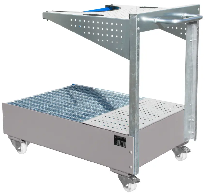 Neue Ware Bauer Auffangwanne fahrbar Stahl LPW 200-4 - RAL 7005