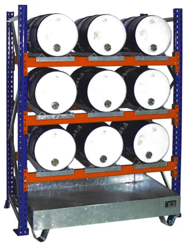 Neu Im Sortiment Bauer Fassregal Stahl Serie 3004 Grundfeld 2000 x 1510 x 800 mm - 3E AW 60