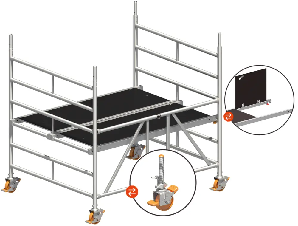 Rollgerüst Layher Zifa 150 hawego PLUS 1408200 - Arbeitshöhe 2,91 m Heißes Angebot