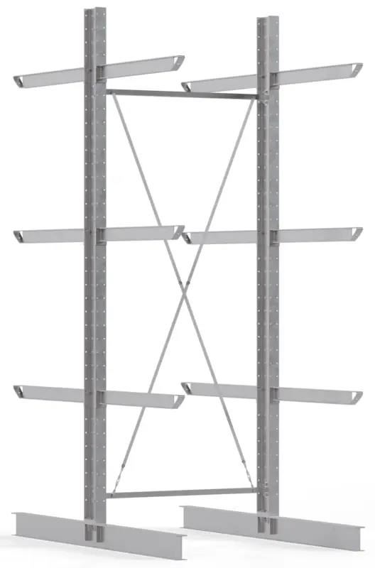 Regalwerk KARL HEAVY 1700 Kragarmregal doppelseitig Grundfeld 4000 x 1500 x 2400 mm Abverkauf