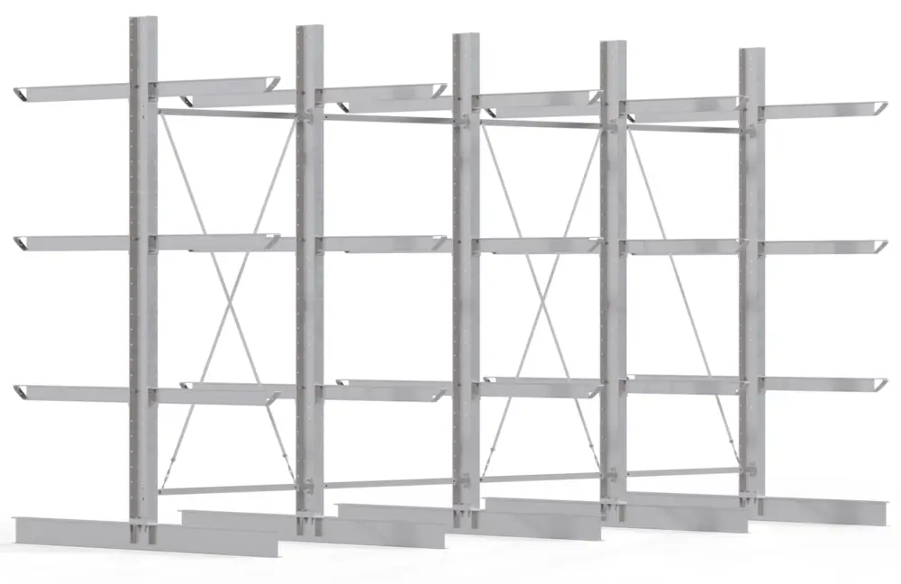 Regalwerk KARL HEAVY 1950 Kragarmregal doppelseitig Komplettset 3500 x 6000 x 2400 mm Preisreduziert
