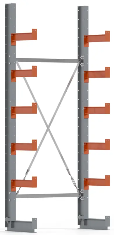 Markenprodukt Regalwerk KARL BASIC 2500 Kragarmregal einseitig Grundfeld 2500 x 1000 x 400 mm