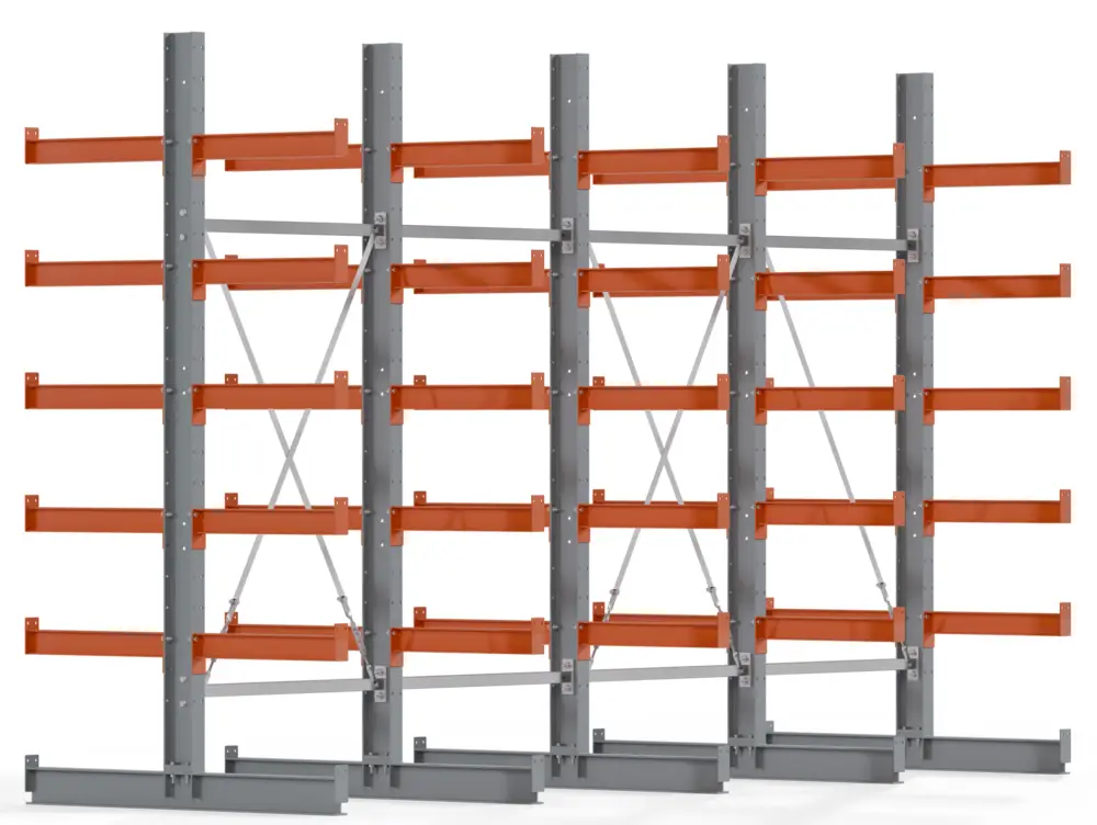 Regalwerk KARL BASIC 1750 Kragarmregal doppelseitig Komplettset 2500 x 4000 x 1200 mm Schneller Versand