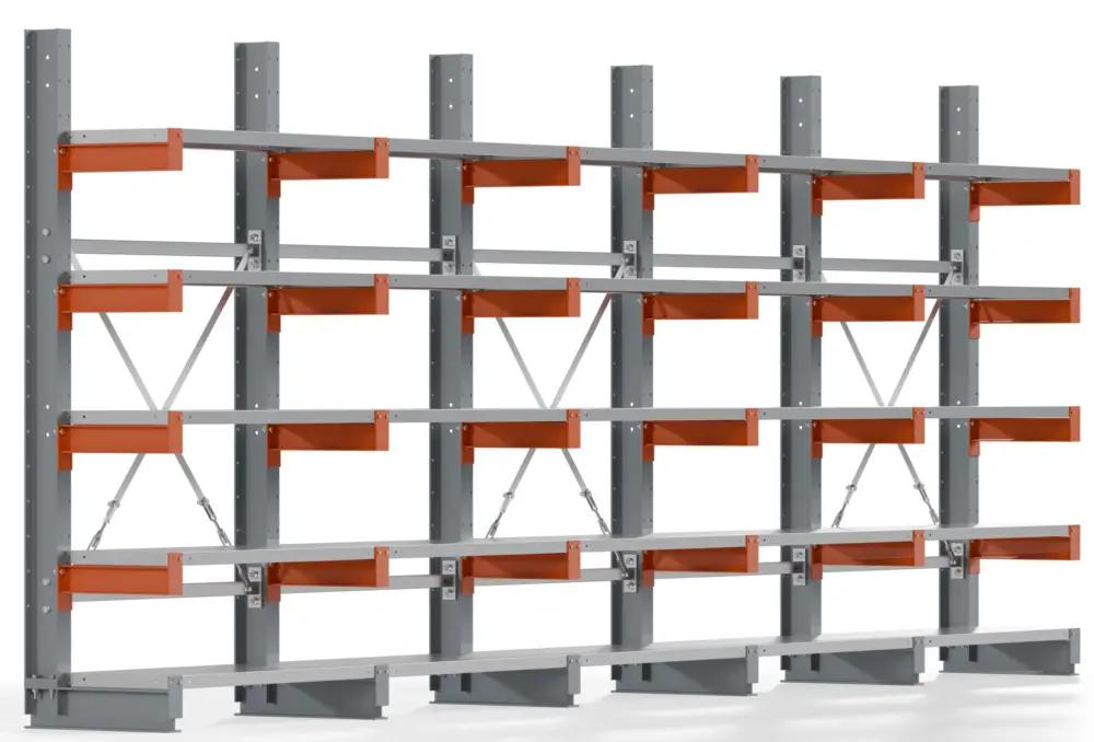 Regalwerk KARL BASIC 2600 Kragarmregal Stahlboden einseitig Komplettset 2000 x 5000 x 400 mm Bestseller