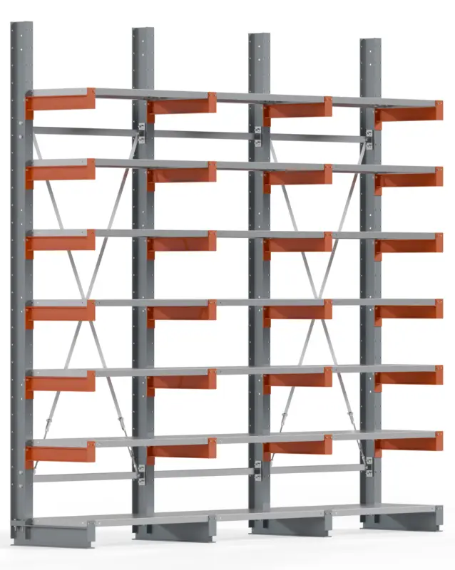 Versand Am Gleichen Tag Regalwerk KARL BASIC 1850 Kragarmregal Stahlboden einseitig Komplettset 3000 x 3000 x 500 mm