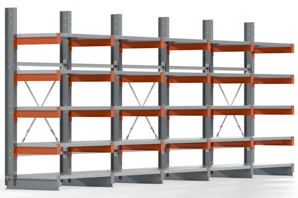 Regalwerk KARL BASIC 1800 Kragarmregal Stahlboden einseitig Komplettset 2000 x 5000 x 600 mm Mega-Angebot
