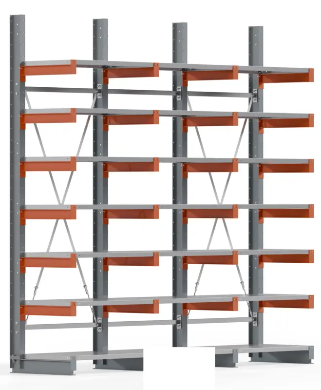 Solange Der Vorrat Reicht Regalwerk KARL BASIC 1550 Kragarmregal Stahlboden einseitig Komplettset 3000 x 3000 x 600 mm
