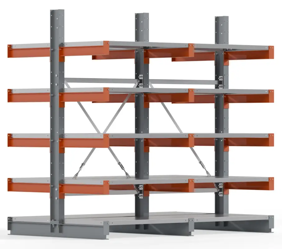 Regalwerk KARL BASIC 1800 Kragarmregal Stahlboden doppelseitig Komplettset 2000 x 2000 x 1200 mm Nur Für Kurze Zeit