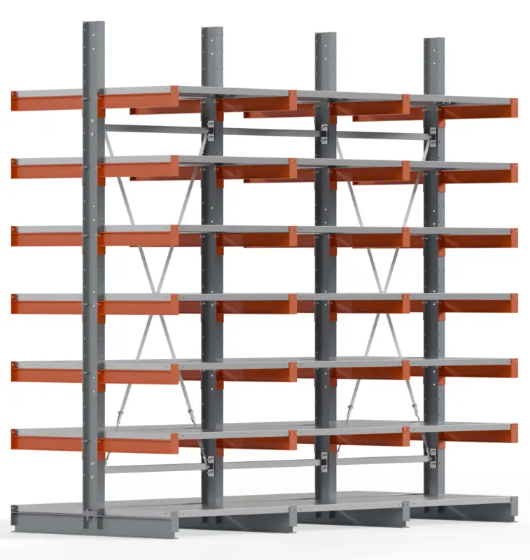 Regalwerk KARL BASIC 1550 Kragarmregal Stahlboden doppelseitig Komplettset 3000 x 3000 x 1200 mm Neu