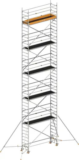 Fahrgerüst Layher Uni Standard P2 1411130 mit Stützen und Telegeländer - Arbeitshöhe 12,20 m Top-Preis